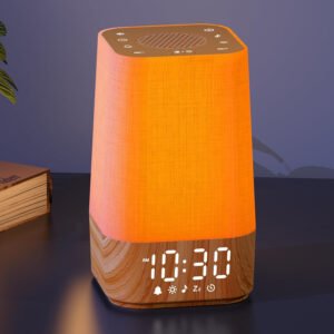 Reloj despertador Sunrise: con máquina de ruido, reloj despertador digital para dormitorios, sonidos naturales para despertar suave, 30 sonidos de sueño, brillo y volumen ajustables