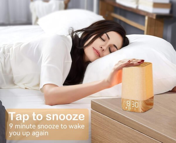 Reloj despertador Sunrise: con máquina de ruido, reloj despertador digital para dormitorios, sonidos naturales para despertar suave, 30 sonidos de sueño, brillo y volumen ajustables - Imagen 6