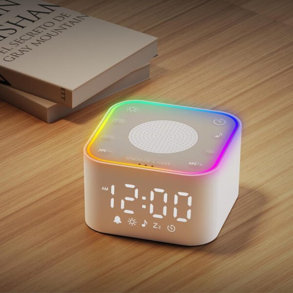 Reloj despertador Sunrise: con máquina de ruido, reloj despertador digital para dormitorios, sonidos naturales para despertar suave, 30 sonidos de sueño, brillo y volumen ajustables - Imagen 17