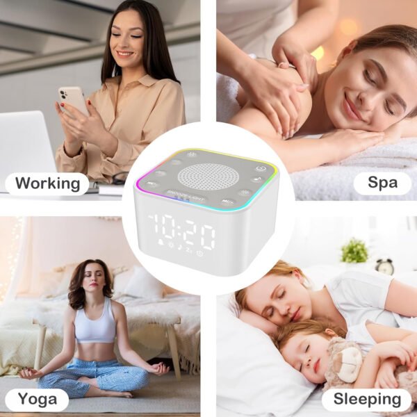 Reloj despertador Sunrise: con máquina de ruido, reloj despertador digital para dormitorios, sonidos naturales para despertar suave, 30 sonidos de sueño, brillo y volumen ajustables - Imagen 23