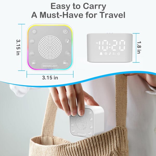 Reloj despertador Sunrise: con máquina de ruido, reloj despertador digital para dormitorios, sonidos naturales para despertar suave, 30 sonidos de sueño, brillo y volumen ajustables - Imagen 24