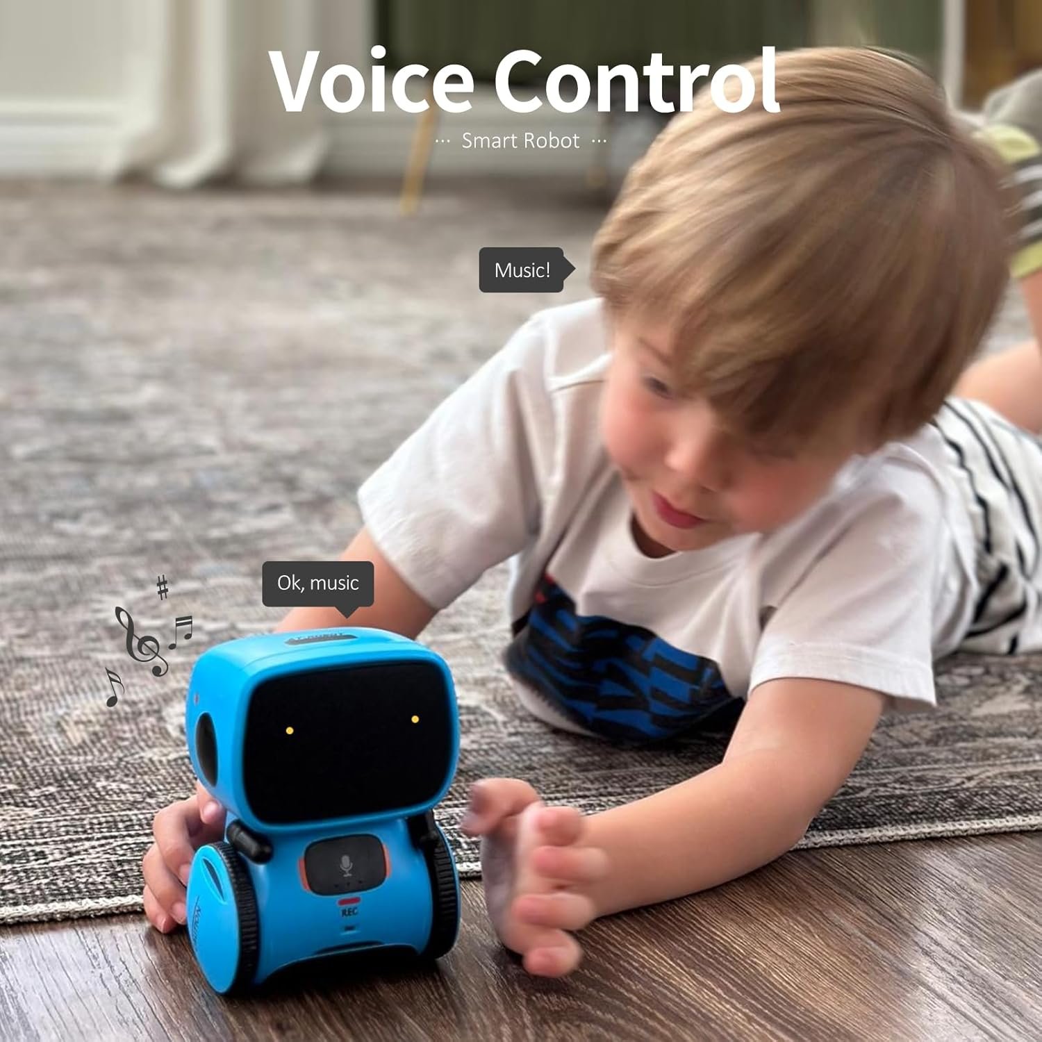 GILOBABY - Juguete robot para niños, interactivo, con sensor táctil controlado por voz, robótica inteligente con canto, baile, repetición, reconocimiento y grabación de voz, regalo para niños a partir de 3 años - Imagen 5