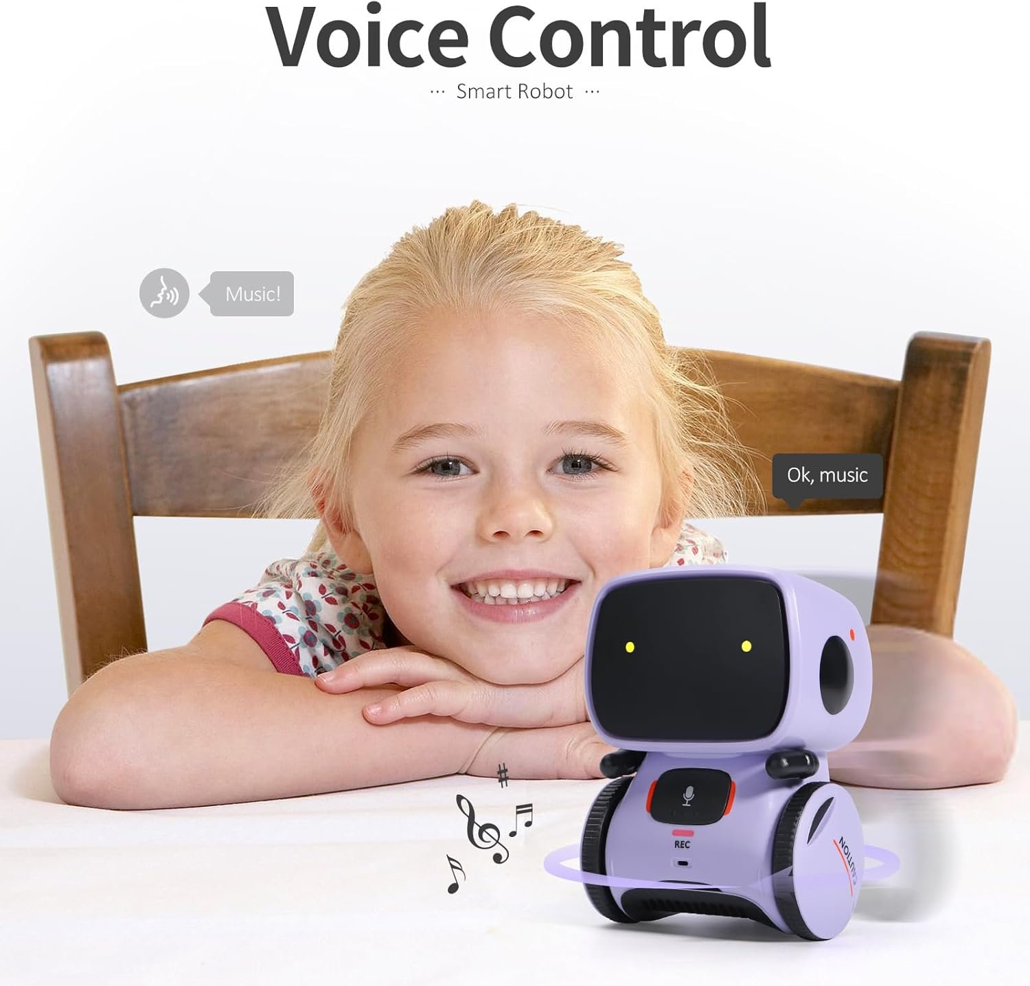 GILOBABY - Juguete robot para niños, interactivo, con sensor táctil controlado por voz, robótica inteligente con canto, baile, repetición, reconocimiento y grabación de voz, regalo para niños a partir de 3 años - Imagen 12