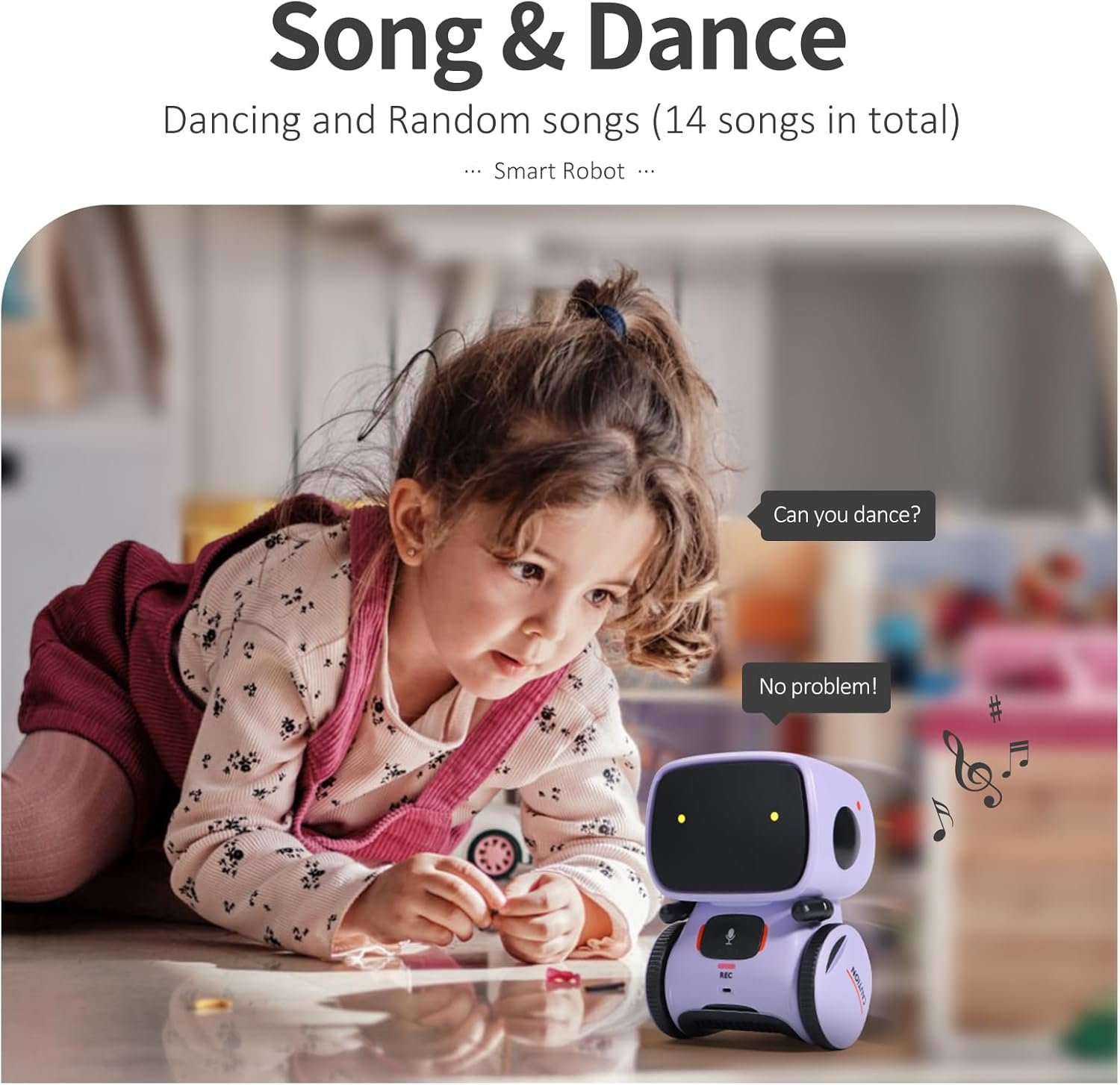 GILOBABY - Juguete robot para niños, interactivo, con sensor táctil controlado por voz, robótica inteligente con canto, baile, repetición, reconocimiento y grabación de voz, regalo para niños a partir de 3 años - Imagen 14