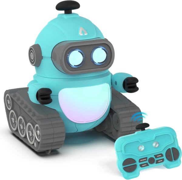 GILOBABY Juguetes robot para niñas, juguete robot recargable de control remoto para niños, robots RC programables con ojos LED, cabeza y brazos flexibles, movimientos de baile, música, regalos de - Imagen 8