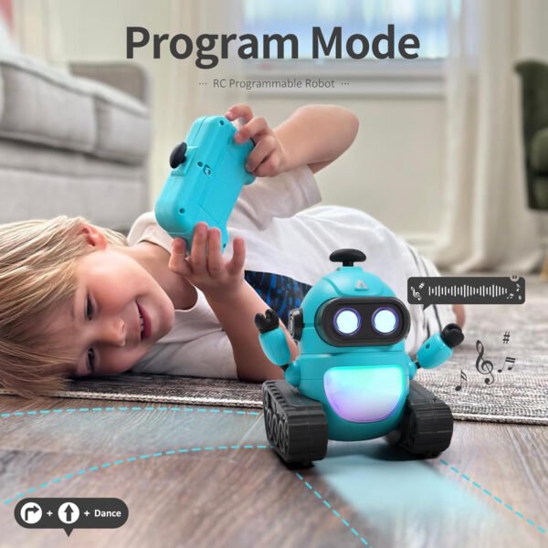 GILOBABY Juguetes robot para niñas, juguete robot recargable de control remoto para niños, robots RC programables con ojos LED, cabeza y brazos flexibles, movimientos de baile, música, regalos de - Imagen 10