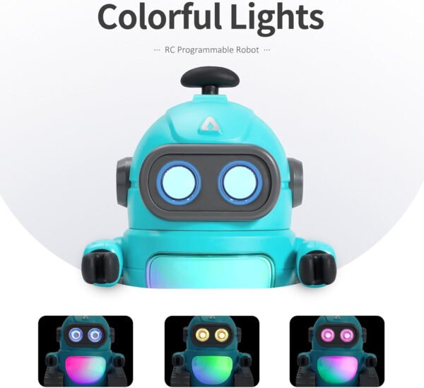 GILOBABY Juguetes robot para niñas, juguete robot recargable de control remoto para niños, robots RC programables con ojos LED, cabeza y brazos flexibles, movimientos de baile, música, regalos de - Imagen 11