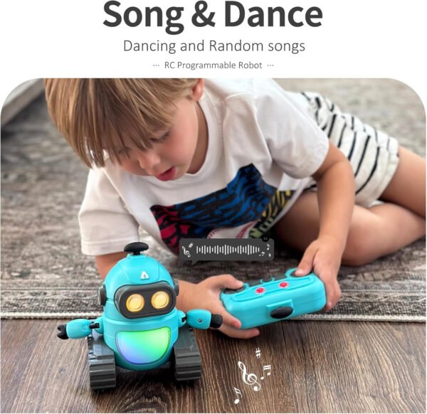 GILOBABY Juguetes robot para niñas, juguete robot recargable de control remoto para niños, robots RC programables con ojos LED, cabeza y brazos flexibles, movimientos de baile, música, regalos de - Imagen 14