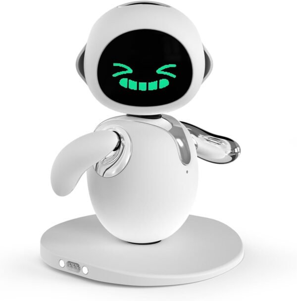 Eilik Silver - Juguetes de escritorio interactivos táctiles, lindas mascotas robot con emociones abundantes. Animaciones divertidas y minijuegos, regalos de cumpleaños para niñas y niños. - Imagen 3