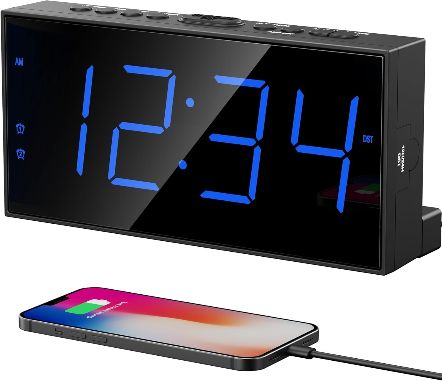 PPLEE Reloj despertador fuerte con agitador de cama, despertador vibratorio para personas con problemas auditivos sordos, 2 alarmas de vibración de 3 niveles para modo día laboral/diario, 5 - Imagen 15