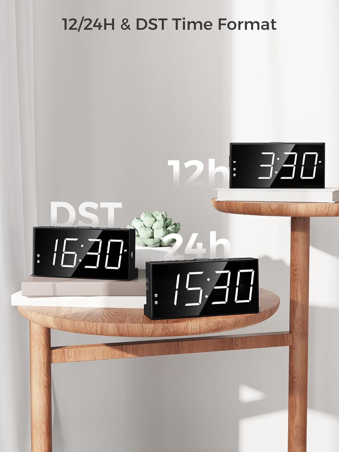 PPLEE Reloj despertador fuerte con agitador de cama, despertador vibratorio para personas con problemas auditivos sordos, 2 alarmas de vibración de 3 niveles para modo día laboral/diario, 5 - Imagen 54