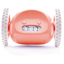 Reloj de alarma-durmiente pesado reloj ruidoso rollo de correr saltar de salto volar de la cama rueda rosa digital despertador