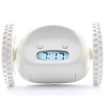 Reloj de alarma-durmiente pesado reloj ruidoso rollo de correr saltar de salto volar de la cama rueda rosa digital despertador