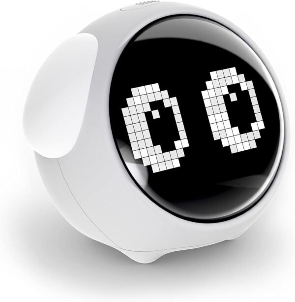 Reloj despertador para niños, ajuste de alarma doble, luz nocturna de brillo ajustable, activada por voz, detección de temperatura, reloj despertador, juguete y regalo para niños pequeños,