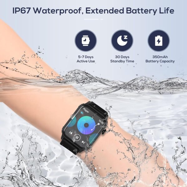 Relojes inteligentes para mujeres y hombres, reloj inteligente HD de 1.83 pulgadas con 120 modos deportivos, impermeable IP67, control de llamadas Bluetooth y música, monitor de frecuencia - Imagen 6
