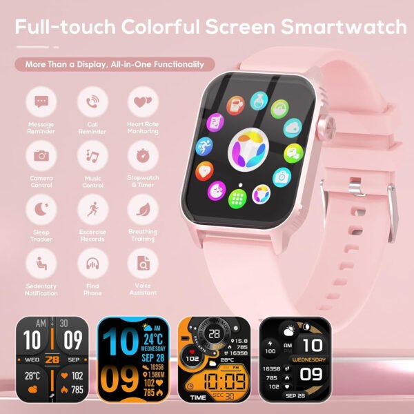 Relojes inteligentes para mujeres y hombres, reloj inteligente HD de 1.83 pulgadas con 120 modos deportivos, impermeable IP67, control de llamadas Bluetooth y música, monitor de frecuencia - Imagen 9