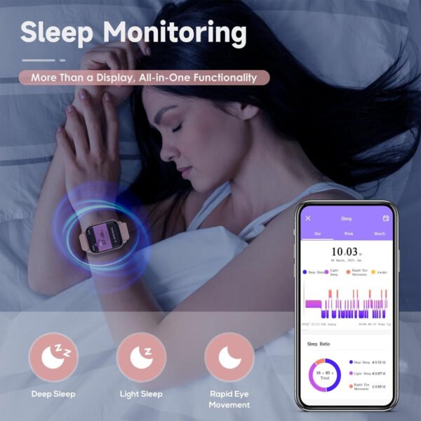 Relojes inteligentes para mujeres y hombres, reloj inteligente HD de 1.83 pulgadas con 120 modos deportivos, impermeable IP67, control de llamadas Bluetooth y música, monitor de frecuencia - Imagen 14