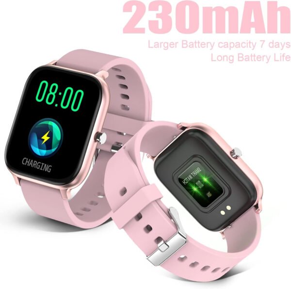 Reloj inteligente para hombres y mujeres, compatible con iPhone, Samsung, teléfono Android de 1.69 pulgadas, pantalla táctil completa IP68, impermeable, Bluetooth, monitor de ritmo cardíaco y sueño, color negro - Imagen 29