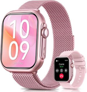 Reloj inteligente para mujer para Android iPhone: reloj inteligente con 30 días+duración de la batería hace/respuesta llamada llamada sueño ritmo cardíaco monitor SpO2 IP68 impermeable 120+modo
