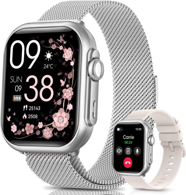 Reloj inteligente para mujer para Android iPhone: reloj inteligente con 30 días+duración de la batería hace/respuesta llamada llamada sueño ritmo cardíaco monitor SpO2 IP68 impermeable 120+modo - Imagen 23