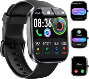 AI Smart Watch with ChatGPT, 1.91" Bluetooth Calling Smartwatch for Men Women, 110+ Fitness Modes Activity Tracker, Heart Rate/Sleep/Calorie Monitor, IP68 Waterproof Step Counter for Android iOS