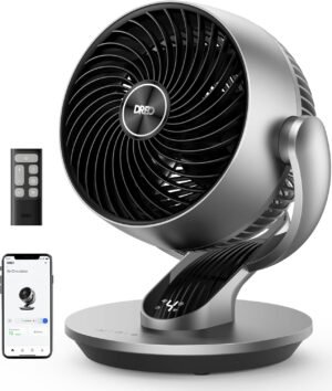 Dreo Ventilador inteligente para dormitorio, ventilador vertical de 120° y oscilante de 90° con control remoto/voz, circulador de aire silencioso de 13 pulgadas de altura para toda la habitación, 70