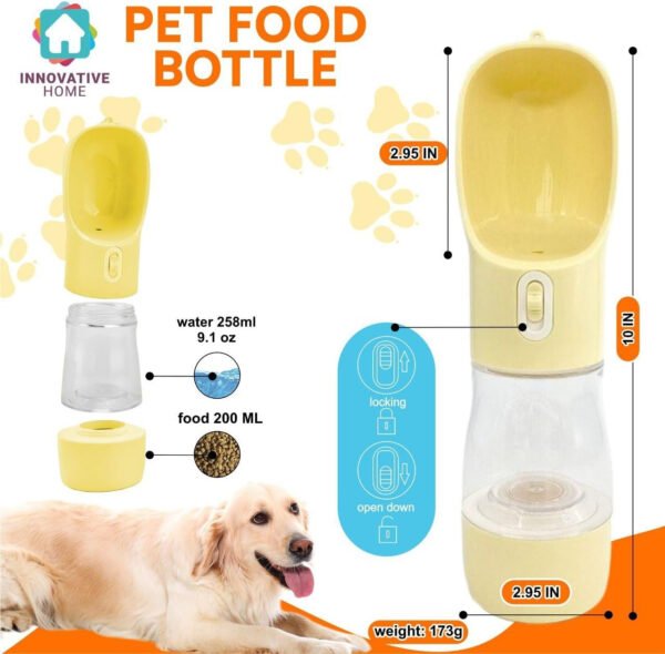 Botella portátil de agua y comida para perros, limpiador de patas, cepillo, toalla, botella de agua de viaje para perros y gatos, perfecta para viajes por carretera, paseos y aventuras - Imagen 10