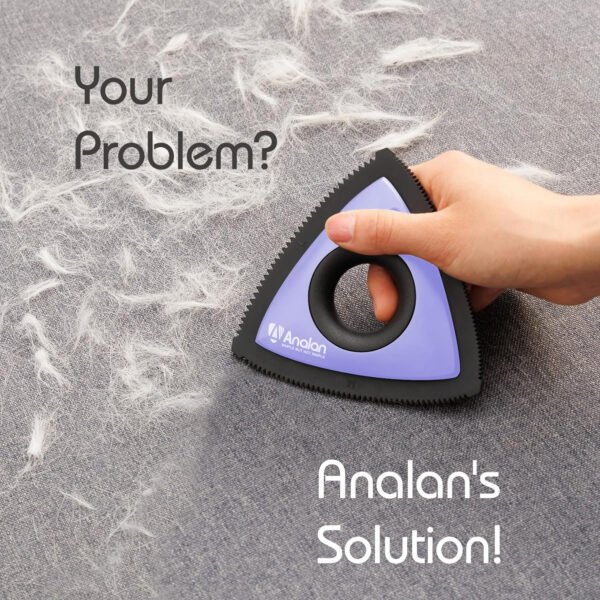 Analan Mini removedor de pelo de mascotas para suministros de detalles de automóvil, removedor de pelo de perro para interior del automóvil, removedor de pelo de perro triangular para detalles de - Imagen 3