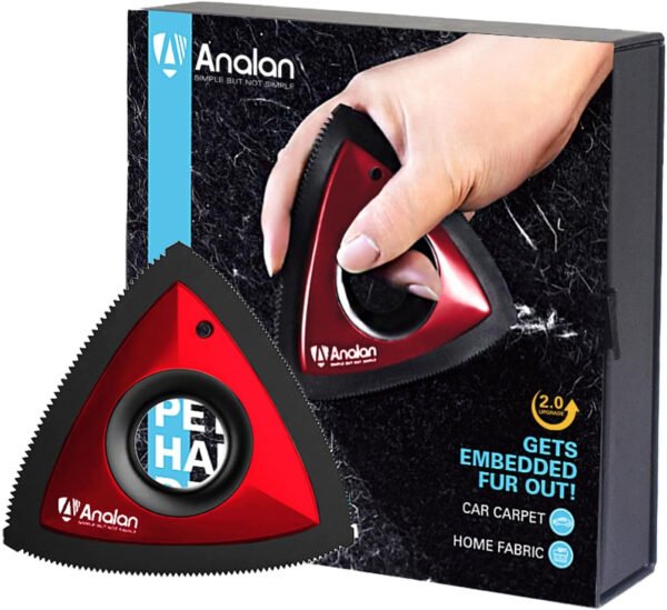 Analan Mini removedor de pelo de mascotas para suministros de detalles de automóvil, removedor de pelo de perro para interior del automóvil, removedor de pelo de perro triangular para detalles de - Imagen 8