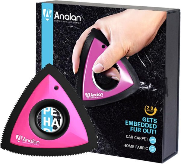 Analan Mini removedor de pelo de mascotas para suministros de detalles de automóvil, removedor de pelo de perro para interior del automóvil, removedor de pelo de perro triangular para detalles de - Imagen 15