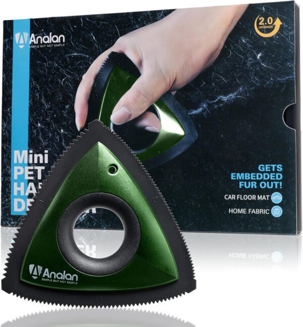 Analan Mini removedor de pelo de mascotas para suministros de detalles de automóvil, removedor de pelo de perro para interior del automóvil, removedor de pelo de perro triangular para detalles de - Imagen 17