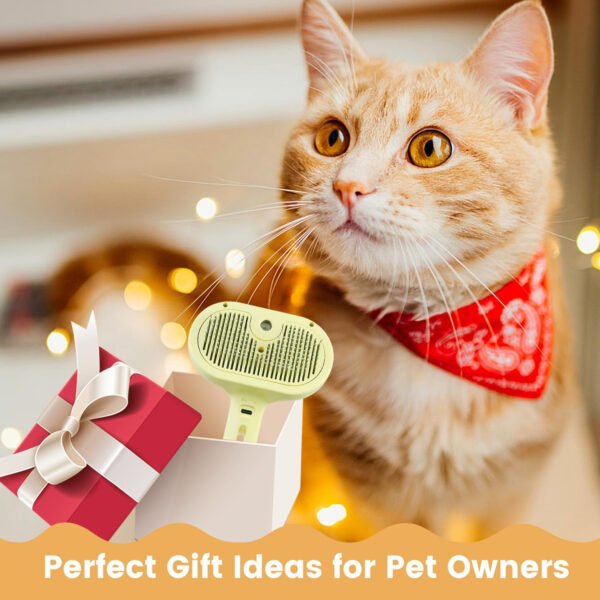 Cepillo de vapor 3 en 1 para gatos, cepillo de vapor para mascotas para gatos y perros de pelo largo corto, peine de eliminación de pelo en aerosol para mascotas para animales pequeños que se - Imagen 18
