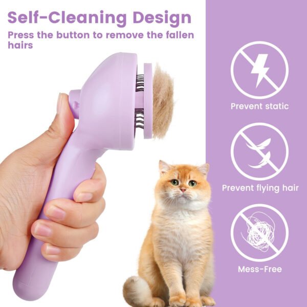 Cepillo de vapor 3 en 1 para gatos, cepillo de vapor para mascotas para gatos y perros de pelo largo corto, peine de eliminación de pelo en aerosol para mascotas para animales pequeños que se - Imagen 21
