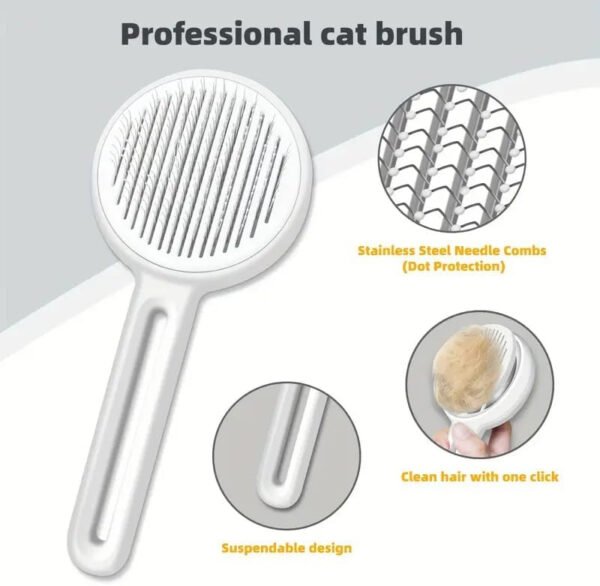 Cepillo de vapor 3 en 1 para gatos, cepillo de vapor para mascotas para gatos y perros de pelo largo corto, peine de eliminación de pelo en aerosol para mascotas para animales pequeños que se - Imagen 41