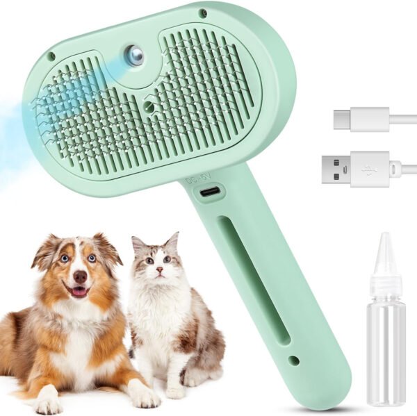 Cepillo de vapor 3 en 1 para gatos, cepillo de vapor para mascotas para gatos y perros de pelo largo corto, peine de eliminación de pelo en aerosol para mascotas para animales pequeños que se - Imagen 42