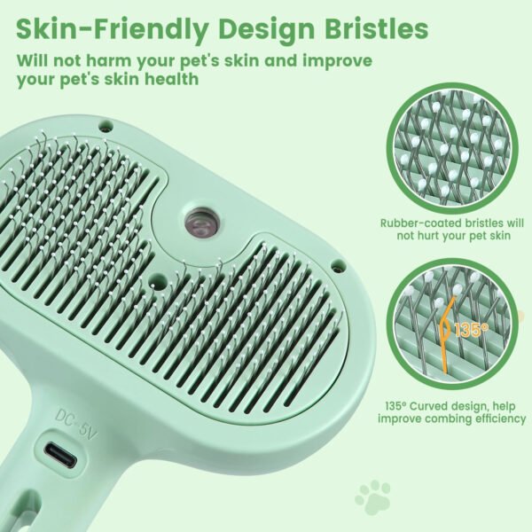 Cepillo de vapor 3 en 1 para gatos, cepillo de vapor para mascotas para gatos y perros de pelo largo corto, peine de eliminación de pelo en aerosol para mascotas para animales pequeños que se - Imagen 45