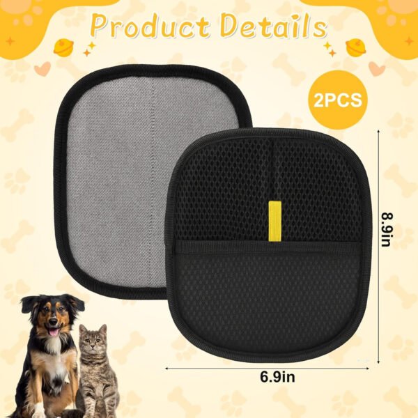 2 guantes de depilación de mascotas – Herramienta reutilizable de depilación de mascotas con dedos divididos para gatos y perros, removedor electrostático de pelo para sofá, alfombra, muebles, coche - Imagen 17