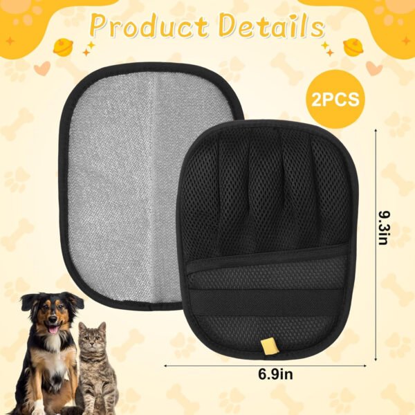 2 guantes de depilación de mascotas – Herramienta reutilizable de depilación de mascotas con dedos divididos para gatos y perros, removedor electrostático de pelo para sofá, alfombra, muebles, coche - Imagen 27