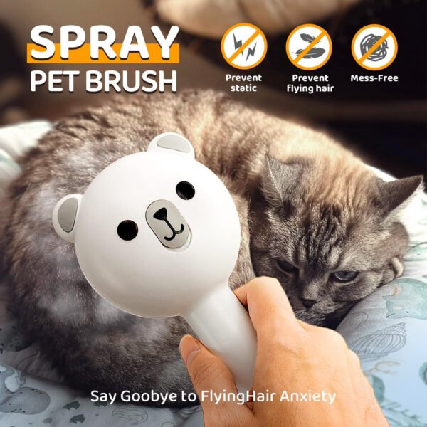 Cepillo de vapor para gatos, peine de eliminación de pelo de mascotas con botón de liberación, cepillo 3 en 1 para gatos de interior para desprendimiento, cepillos impermeables para mascotas para - Imagen 3