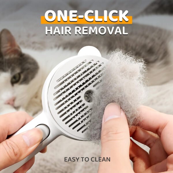 Cepillo de vapor para gatos, peine de eliminación de pelo de mascotas con botón de liberación, cepillo 3 en 1 para gatos de interior para desprendimiento, cepillos impermeables para mascotas para - Imagen 6