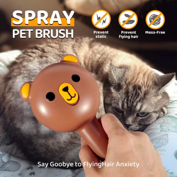 Cepillo de vapor para gatos, peine de eliminación de pelo de mascotas con botón de liberación, cepillo 3 en 1 para gatos de interior para desprendimiento, cepillos impermeables para mascotas para - Imagen 11