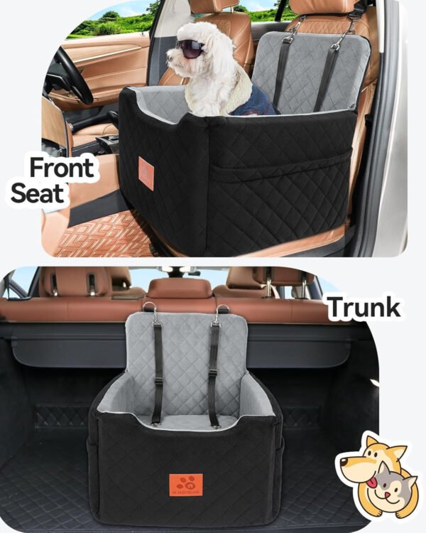 Asiento de automóvil para perros pequeños/medianos de menos de 35 libras, asientos elevadores de espuma viscoelástica para perros, asiento de automóvil para mascotas desmontable y lavable - Imagen 6