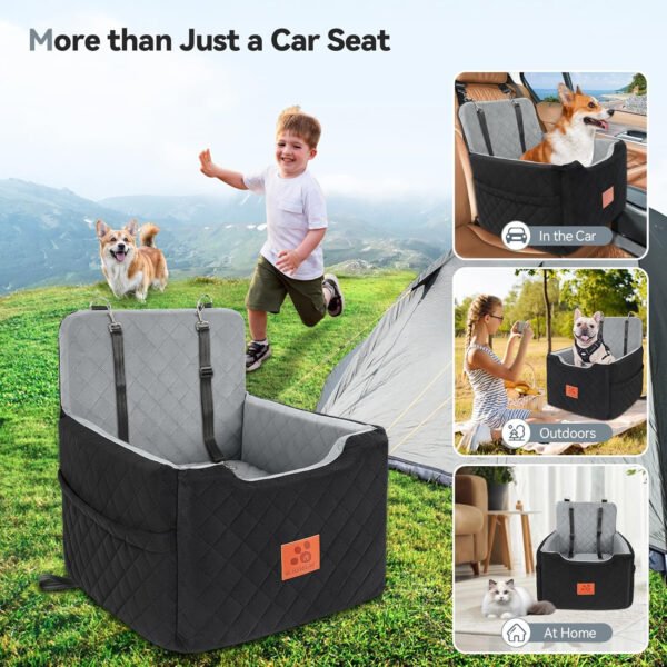 Asiento de automóvil para perros pequeños/medianos de menos de 35 libras, asientos elevadores de espuma viscoelástica para perros, asiento de automóvil para mascotas desmontable y lavable - Imagen 7