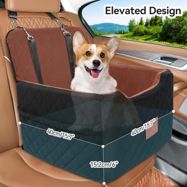 Asiento de automóvil para perros pequeños/medianos de menos de 35 libras, asientos elevadores de espuma viscoelástica para perros, asiento de automóvil para mascotas desmontable y lavable - Imagen 11