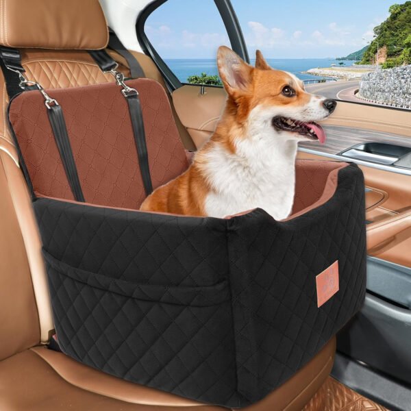 Asiento de automóvil para perros pequeños/medianos de menos de 35 libras, asientos elevadores de espuma viscoelástica para perros, asiento de automóvil para mascotas desmontable y lavable - Imagen 16