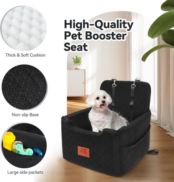 Asiento de automóvil para perros pequeños/medianos de menos de 35 libras, asientos elevadores de espuma viscoelástica para perros, asiento de automóvil para mascotas desmontable y lavable - Imagen 20