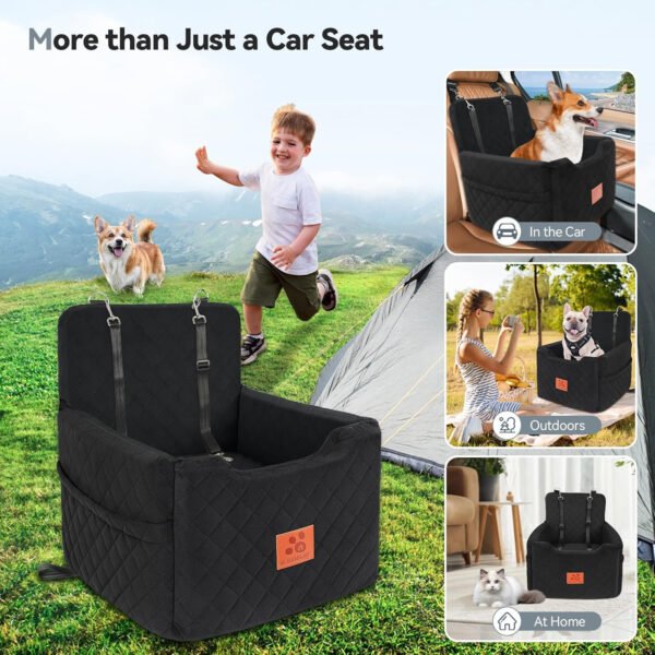 Asiento de automóvil para perros pequeños/medianos de menos de 35 libras, asientos elevadores de espuma viscoelástica para perros, asiento de automóvil para mascotas desmontable y lavable - Imagen 22