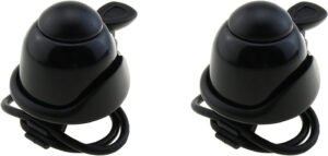 Paquete de 2 mini campanas de aluminio ajustables para bicicletas deportivas de montaña de carretera para adultos (negro)