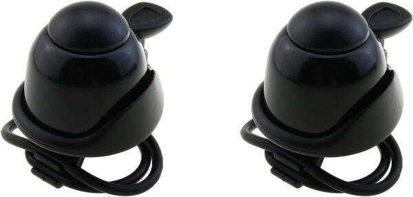 Paquete de 2 mini campanas de aluminio ajustables para bicicletas deportivas de montaña de carretera para adultos (negro)