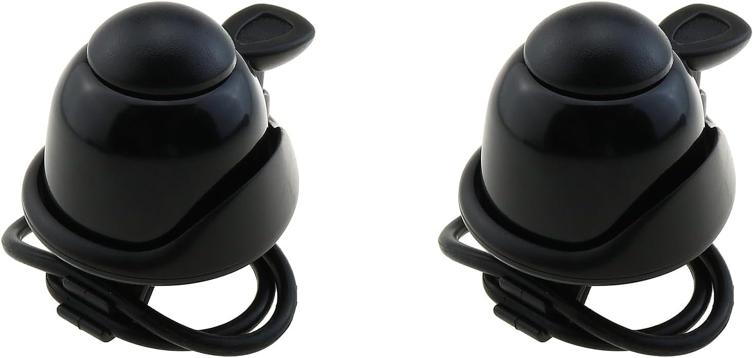 Paquete de 2 mini campanas de aluminio ajustables para bicicletas deportivas de montaña de carretera para adultos (negro)